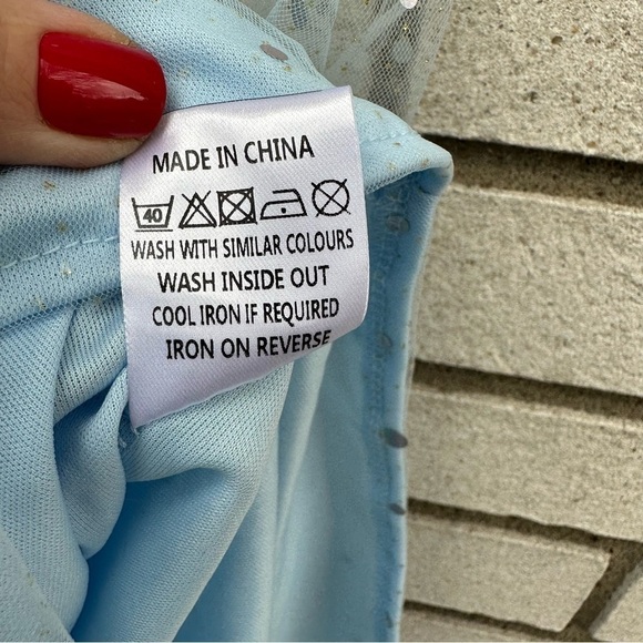 NWT Area Stars Stardust Light Blue Sparkle Mesh Mini Dress | Large - Picture 13 of 14